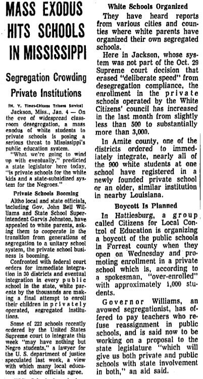 click to see item Mass Exodus Hits Schools in Mississippi