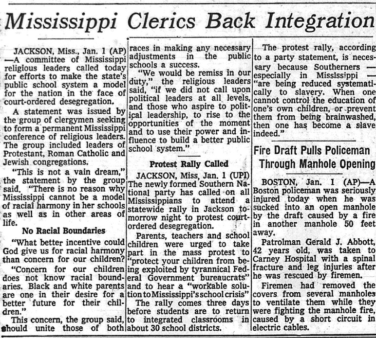 click to see item Mississippi Clerics Back Integration