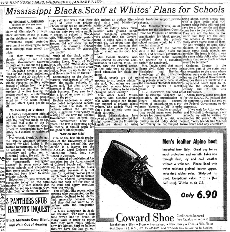click to see item Mississippi Blacks Scoff at Whites' Plans for Schools