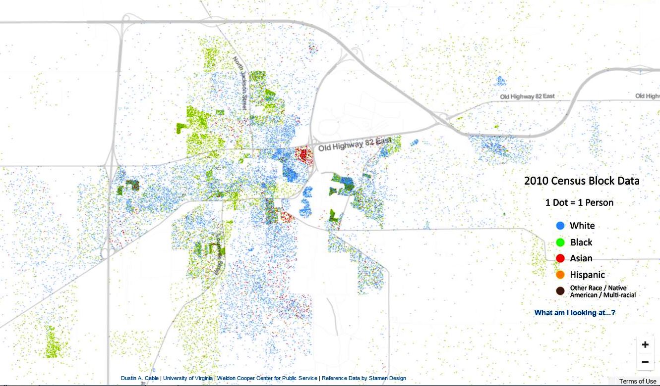 Starkville Racial Dot Map, 2010